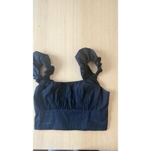 Abercrombie & Fitch Crop Top Scrunchie-Style Straps Shirred Bodice Size Small